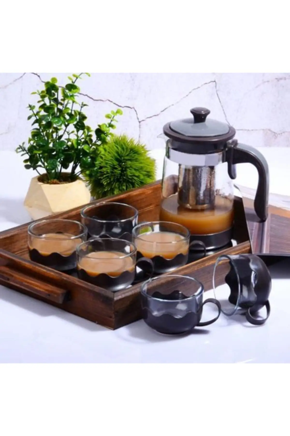 

Uras Black Tea Set Kit English Tea Cup Glass Cup