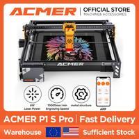 ACMER P1 S Pro 6W Laser Engraving Machine With Honeycomb Board Ultra-thin Laser Acrylic Engraver Cutting Machine 380x370mm Area