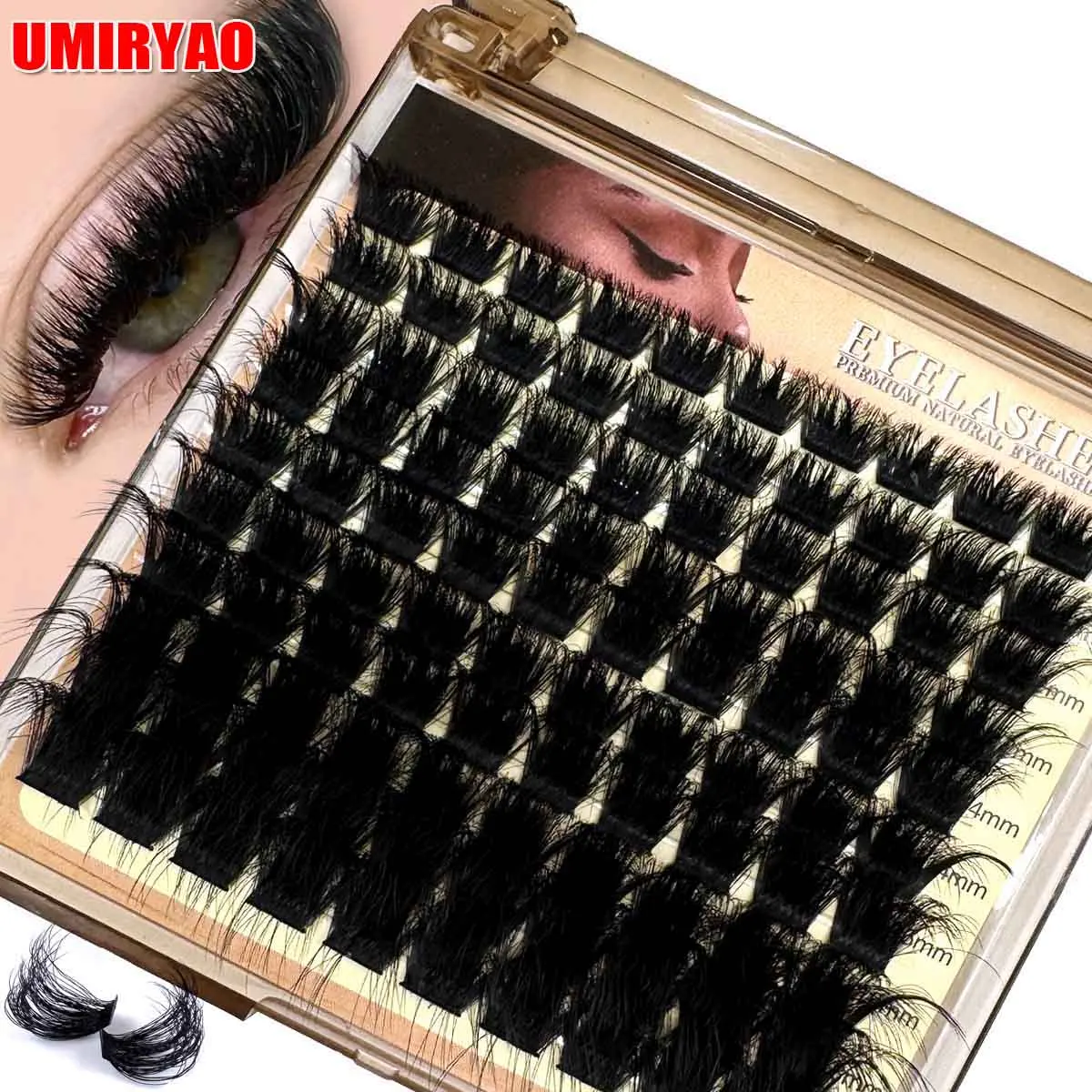 30D-200D Thick Single Cluster Eyelashes, DIY Mixed Length 10-18mm False Eyelashes, D Curly 0.07mm Thick, 5D Russian Curly Lashes