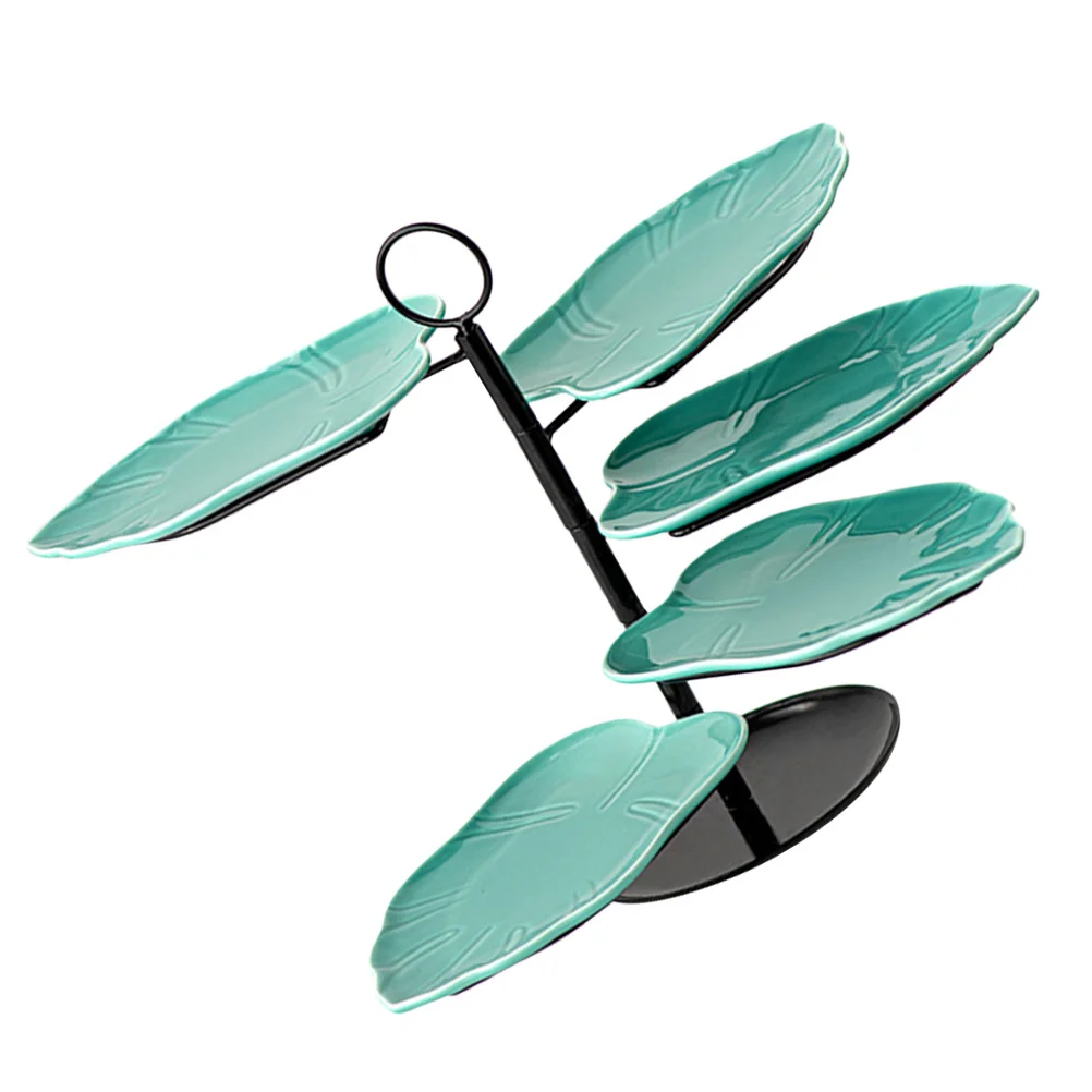 

1Set Ceramic Food Storage Tray Multi-Purpose Dessert Serving Plate Compact Portable Outdoor Picnic Use Cake Serving Stand