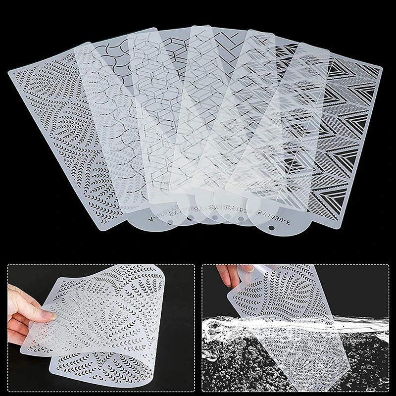7 Stück Kuchens chablone Plastik kuchen Dekorieren Schablonen Blumenmuster Kuchens chablone Hohl spitze Kuchens chablone zum Dekorieren von Kuchen