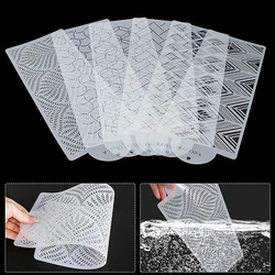 7Pcs Cake Stencil Plastic Cake Decorating Stencils Flower Pattern Cake Stencil Hollow Lace Cake Stencil For Cake Decorating