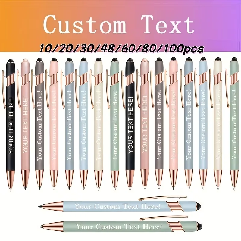 10Pcs Personalized Custom-Engraved Metal Ballpoint Pens—Can Be Engraved with Names and Inspirational Messages, Medium-Sized Retractable Metal Pens, Suitable for Sketching, Drawing, Exams—Perfect Gifts for Birthdays, Christmas, Thanksgiving, Graduation Season, Father's Day, Christmas, Mother's Day, Various Holiday Gifts, Study and Office Meeting Notes, Business Promotion Giveaways