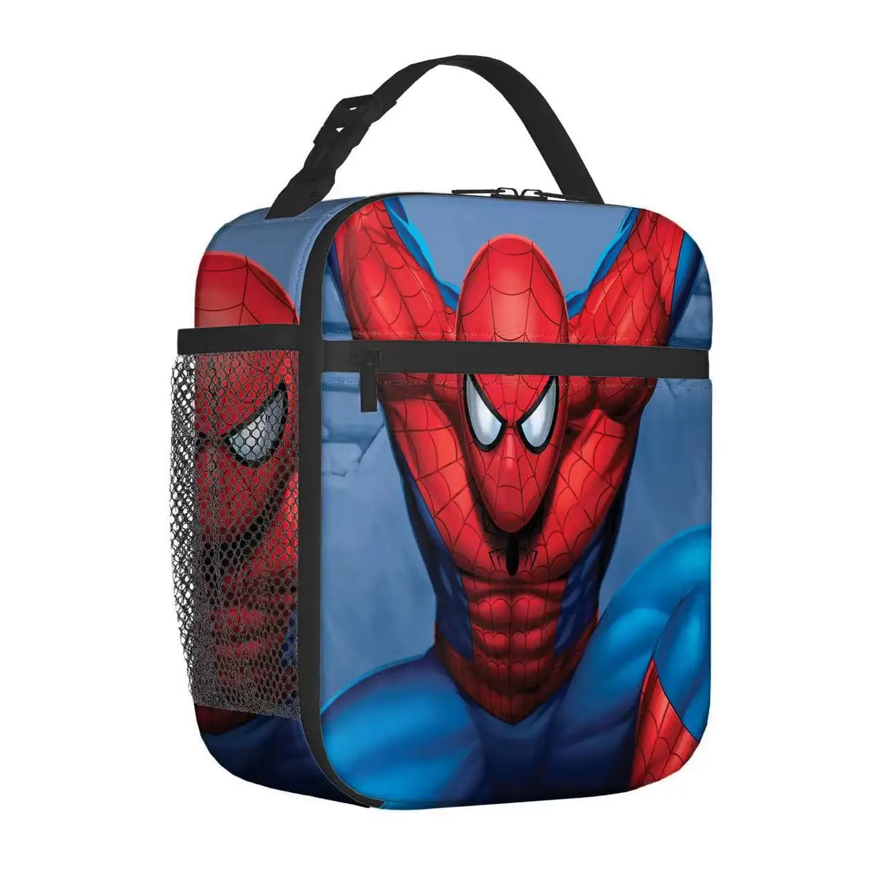 صندوق غداء مطرز برسوم كرتونية للرجل العنكبوت للرجال والنساء ، مبرد حراري محمول ، رحلات مدرسية ، حاوية طعام ، حقائب حمل #5