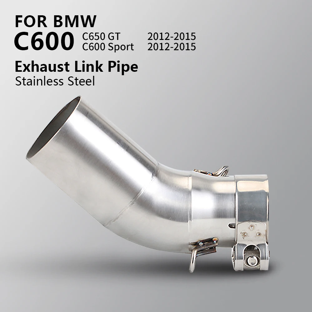 

Fit For BMW C600 Sprot C650 GT 2012-2015 Motorcycle Exhaust Tube Stainless Middle Link Pipe Slip On Escape 51MM Interface