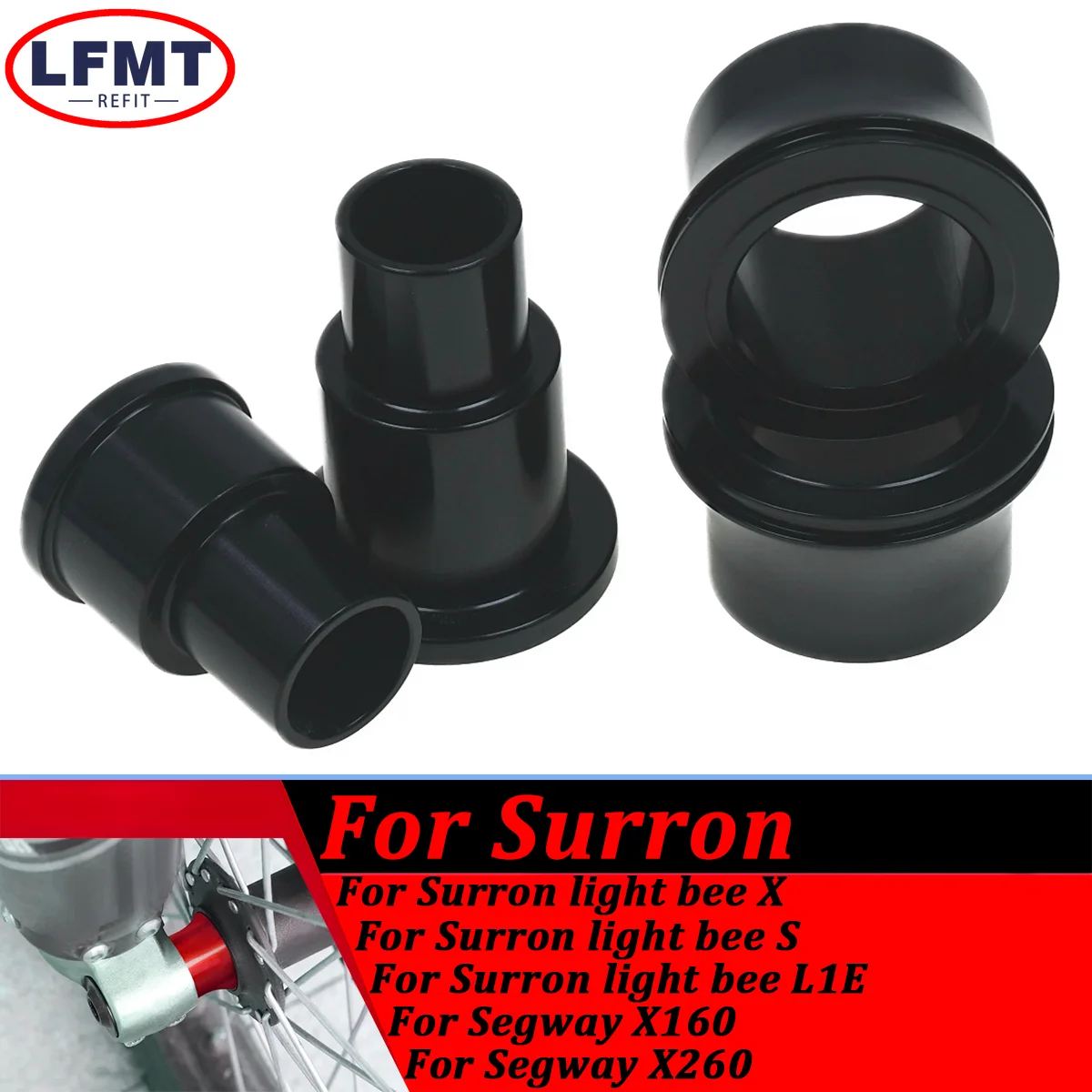 

Electric Bike Motorcycle CNC Aluminum Front Rear Wheel Axle Hub Spacers For Sur Ron Sur-Ron Surron Light Bee S & Light Bee X
