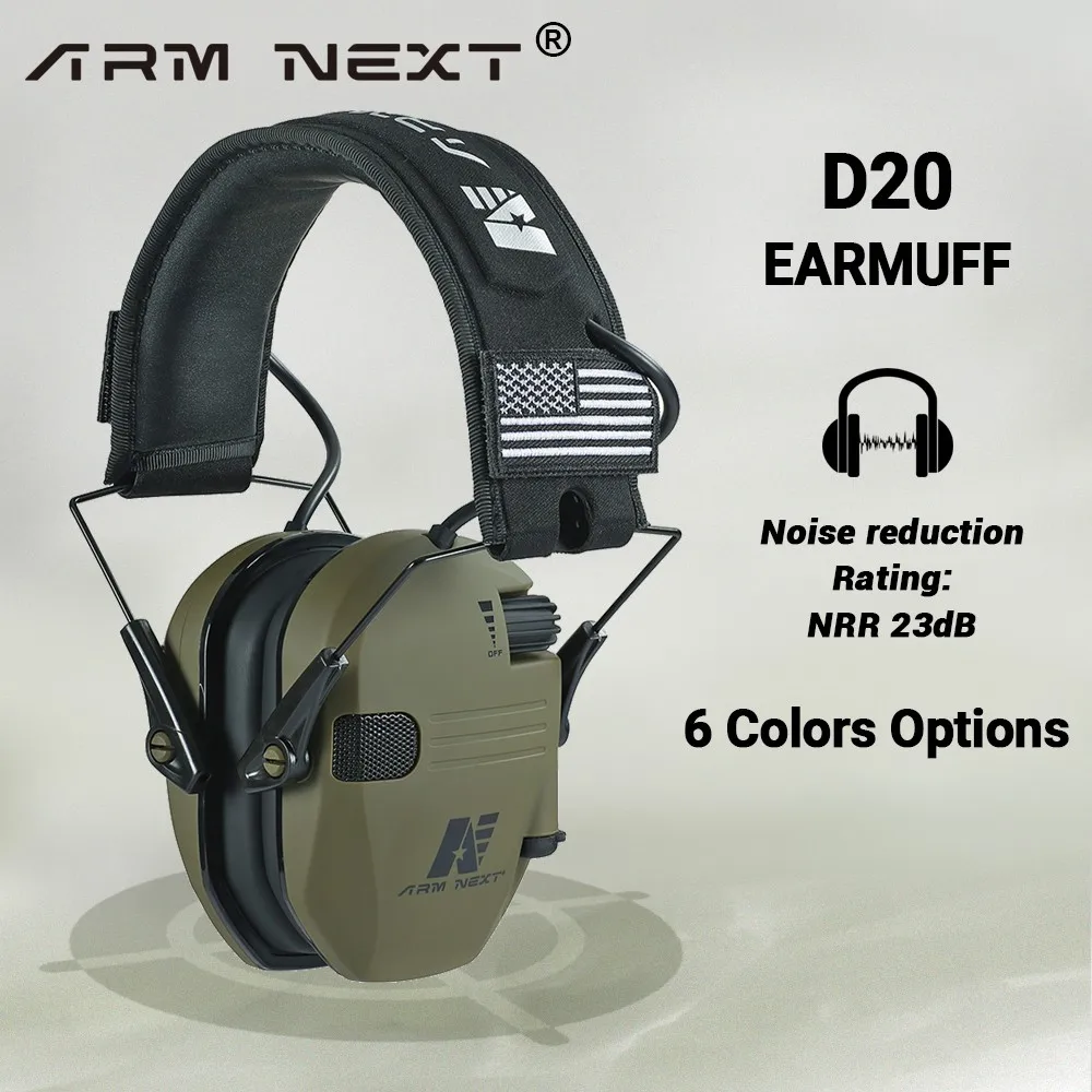 ARM NEXT Electronic Headphones for Shooting Anti-noise Hearing Protection Protector Hunting Noise Reduction Earmuffs NRR23db