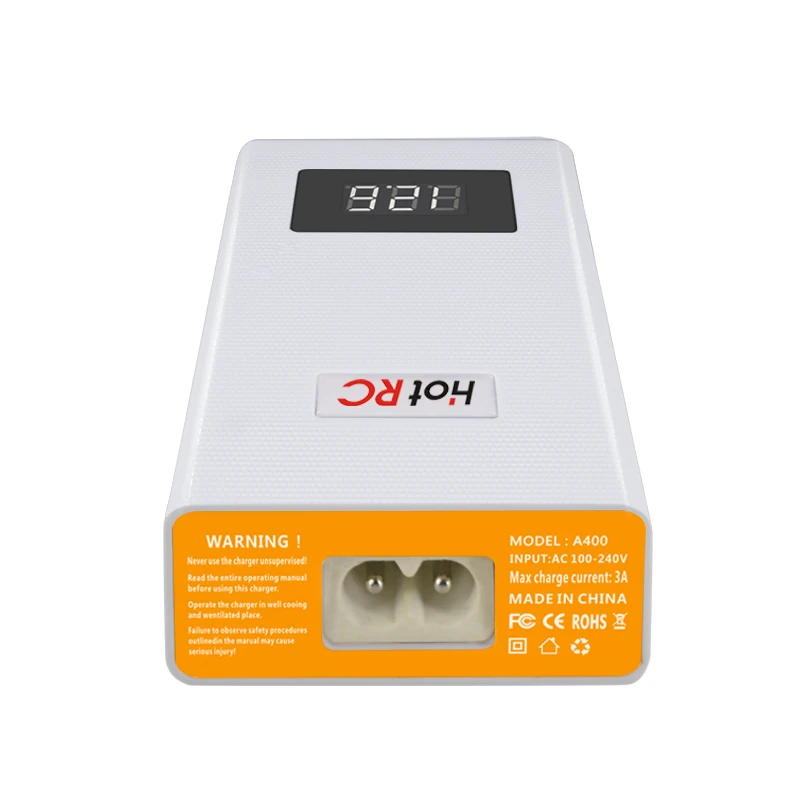 

Hotrc A400 Digital 3S 4S 3000mah RC Lipo Battery Balance Charger with LED Screen Fast Charge Discharger for RC Quadcopter