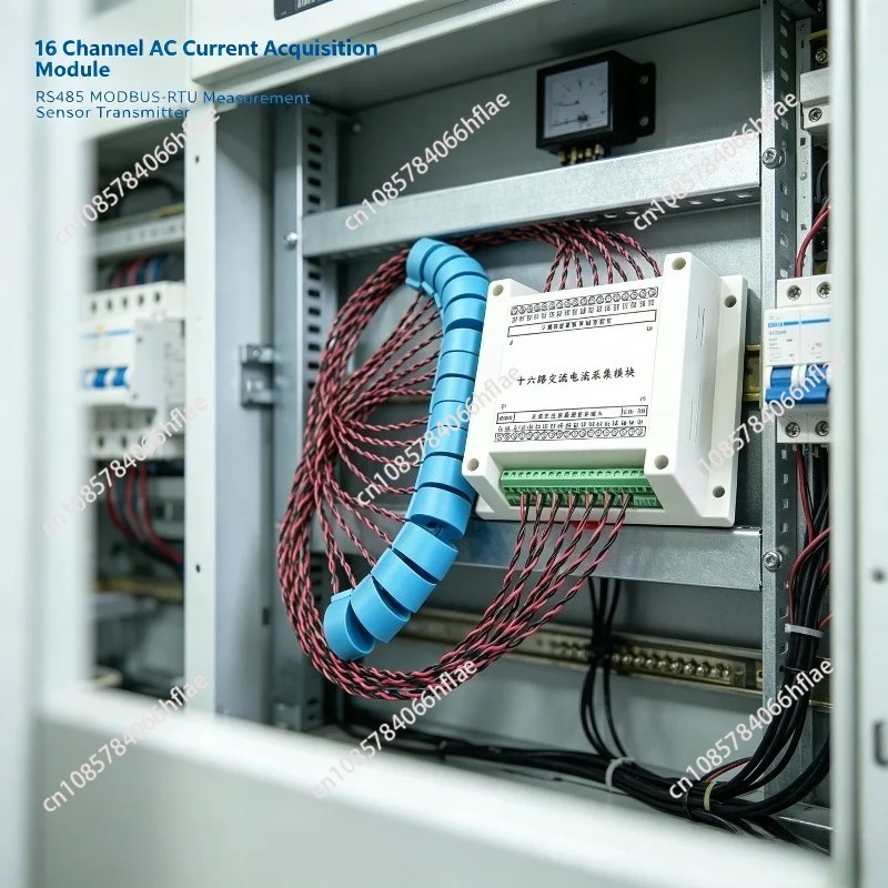 16‑Channel AC Current Acquisition Transmitter, RS485 MODBUS‑RTU Industrial Measuring Sensor Module