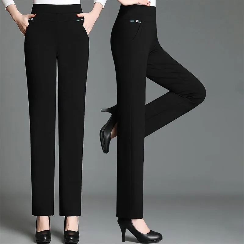 冬用パンツ レディース 厚手 ベルベット 暖かい 中高年女性用 ストレート アウターパンツ 春秋