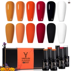 YOKEFELLOW Gel Nail Polish Set 6PCS 10ml Rich Pigment Soak Off Low Odor Long-Wear Gel Varnish for Professional Manicure