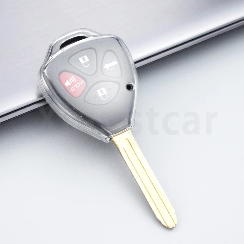 Transparent TPU Car Key Case Cover Auto Shell Fob Bag For Toyota Corolla Camry Reiz RAV4 Crown Avalon Venza Matrix Yaris 4Runner