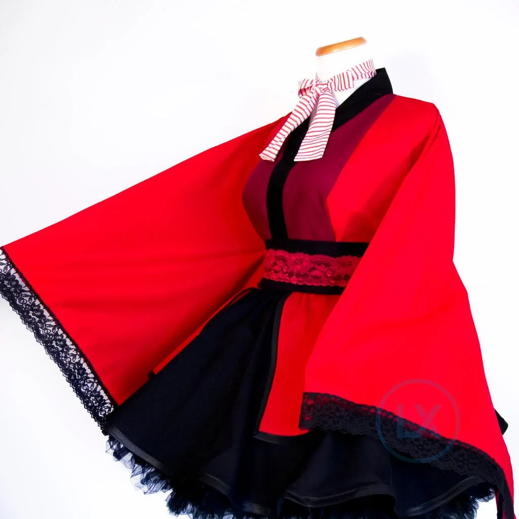 Anime Black Butler Cosplay Costume Grell Sutcliff Lolita Kimono Dress Full Sets Custom Made Female Girls Halloween