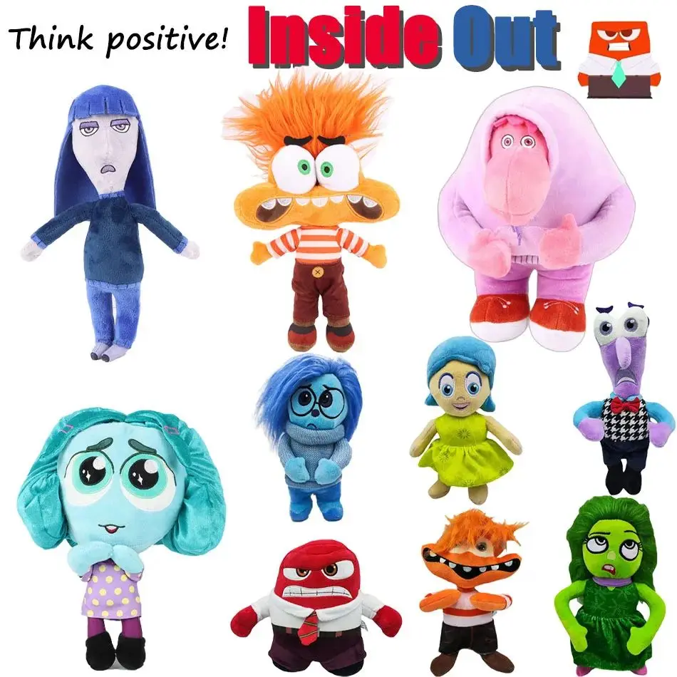 New Inside Out 2 Plush Anxiety Doll Cute Joy Fear Anger Disgust Sadness Riley Plushish Toys Collection Model Toy Birthday Gift