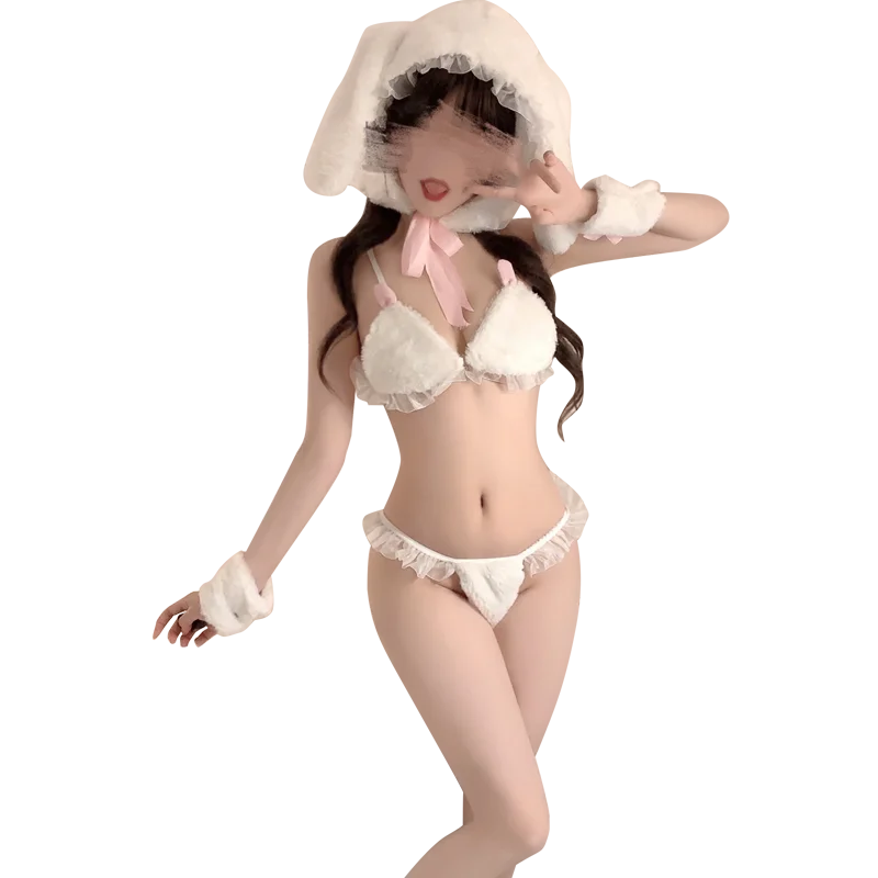 

LISM Women Red String Bikini Set Halter Neck Tie-Side Bottoms Letter Printed Intimate Lingerie Two-Piece Costume