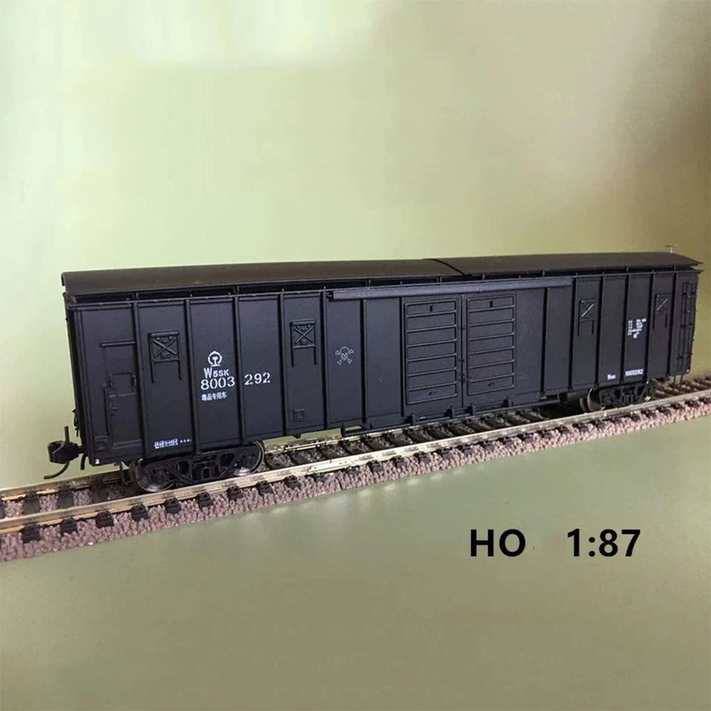 HO 1/87 China Railway W5SK Train Model Dangerous Toxic Chemicals Transport Boxcar Train Toy