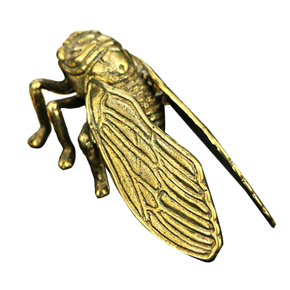 

1pc Brass Cicada Ornament Copper Statue Home Decor Indoor Tabletop Adornment Garden Supplies Premium Material Non Peeling Color