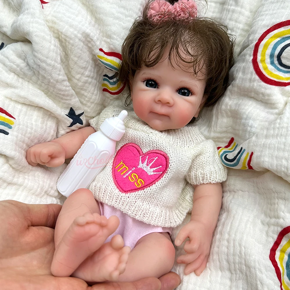 

12-дюймовая кукла-реборн Бетти из цельного силикона, реалистичная, с мягким на ощупь покрытием и детализированными чертами, моющаяся, снимающая стресс, рождественский подарок