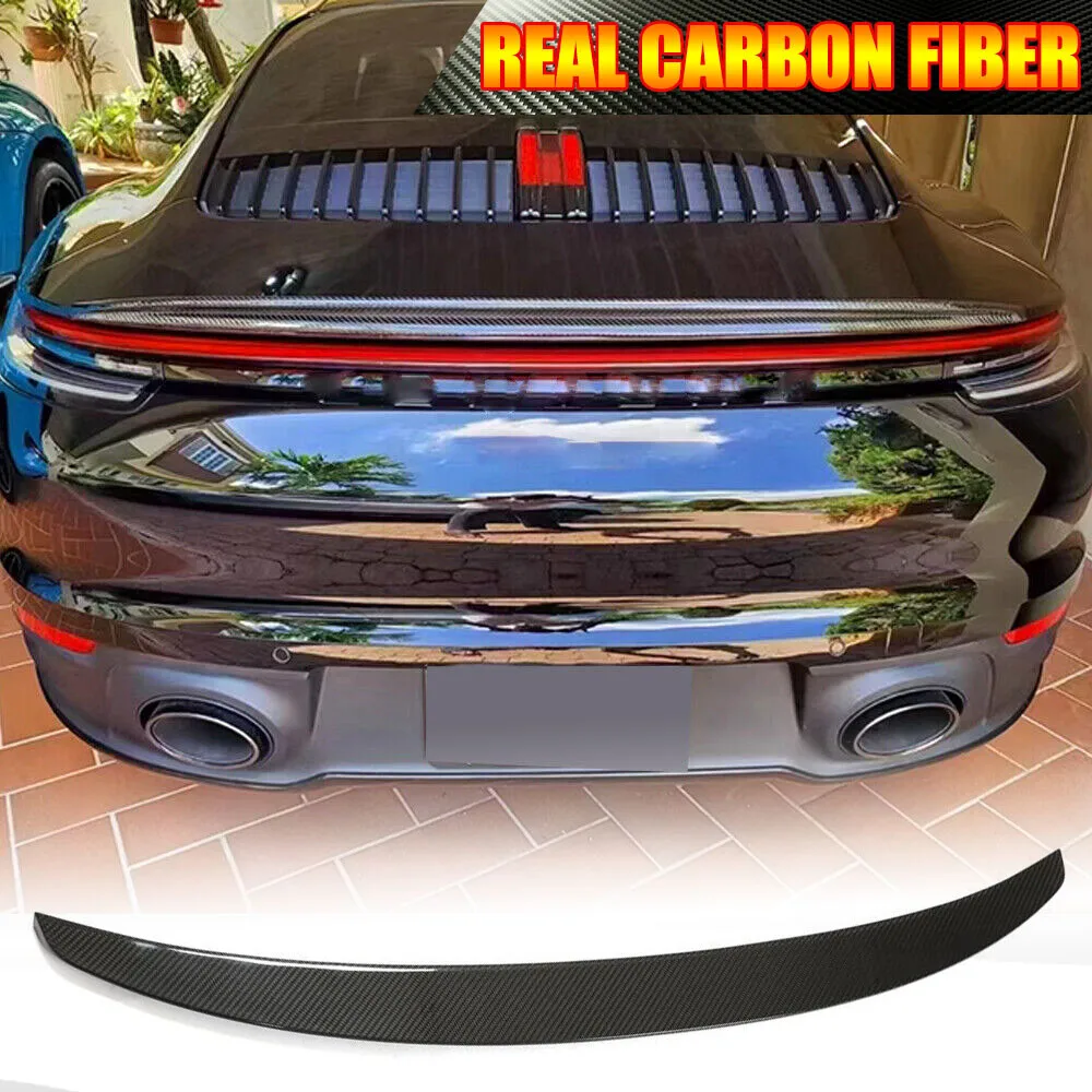 For Porsche 911 992 Carrera Targa 2019UP Real Carbon Fiber Rear Trunk Spoiler Boot Wing