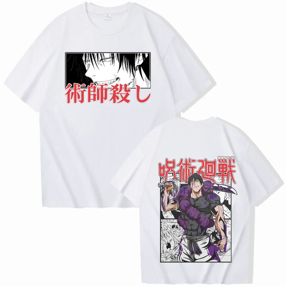 Jujutsu Kaisen Fushiguro Toji Anime Camiseta de manga corta hombre mujer Harajuku cuello redondo camisa Casual de verano