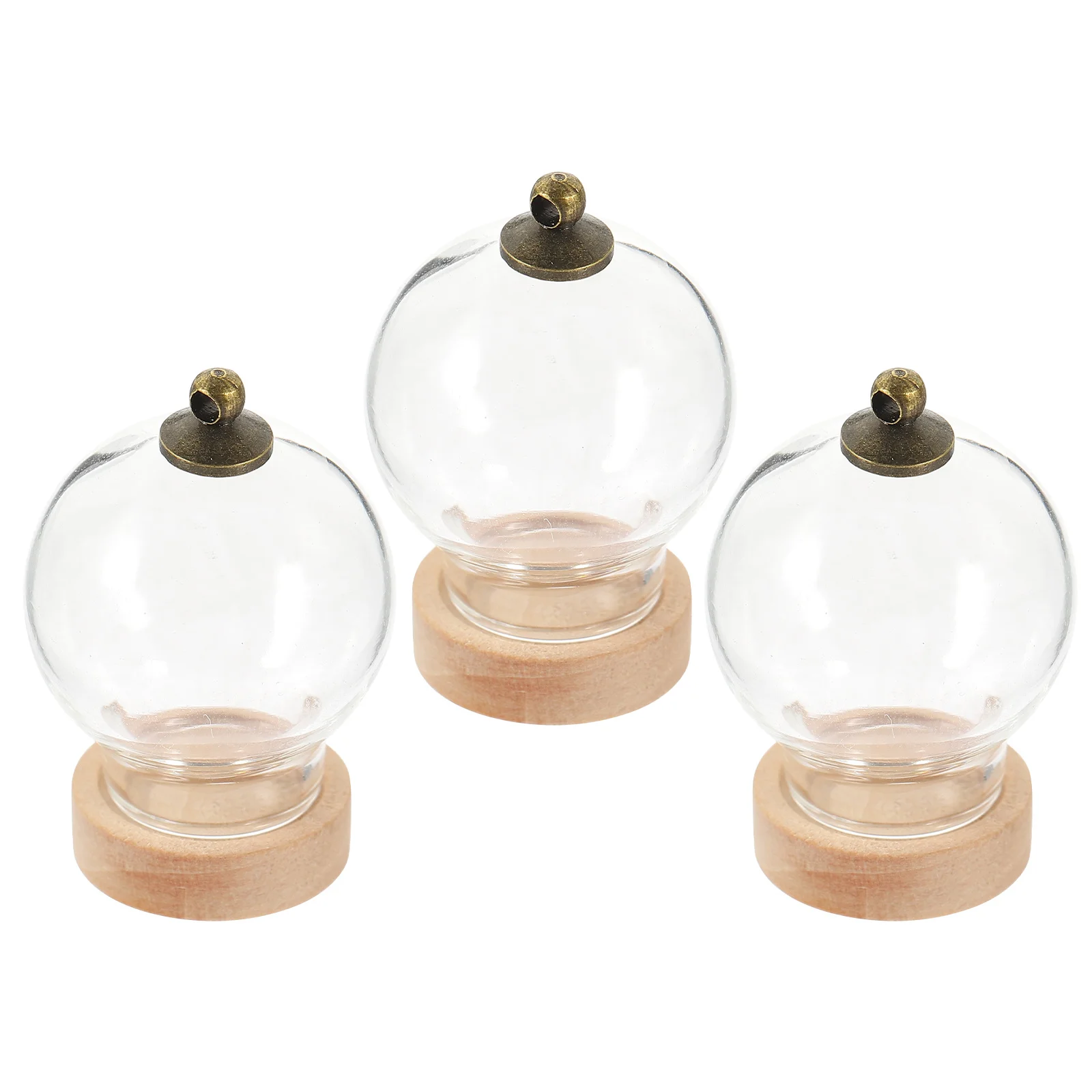 3 قطع من قبة زجاجية على شكل زهرة الحياة الأبدية، حافظة عرض شفافة، قاء زجاجي صغير مع قاعدة لتزيين سطح الطاولة، منظر طبيعي صغير