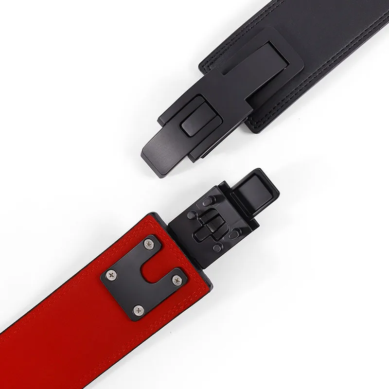 Cowhide Sbd Weightlifting Belt Leather Waist Support With Lever Buckle For Powerlifting Strong Pull Squat Deadlift Gym Training