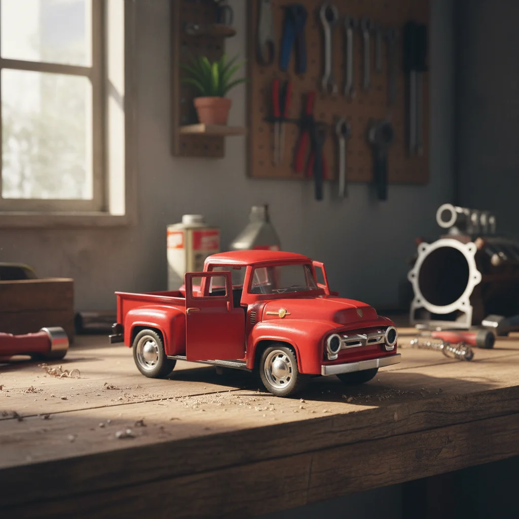 Die-cast model pick-up auto model puzzel speelgoed jongens verjaardagscadeau 1:32 schaal klassieke pick-up vrachtwagen auto model metalen pull-back