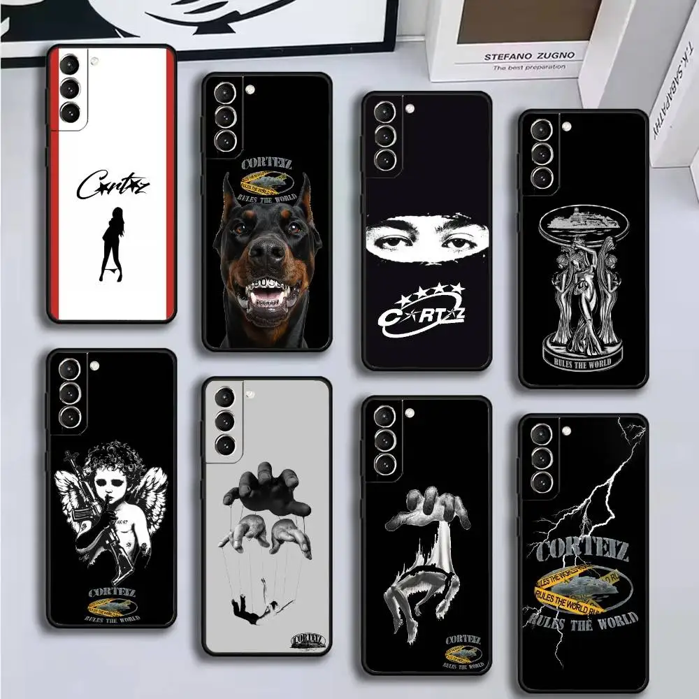 

1-Corteiz-S Phone Case For Samsung GalaxyA13,21s,22,31,32,52,53,71,72,73,Soft Black Cover