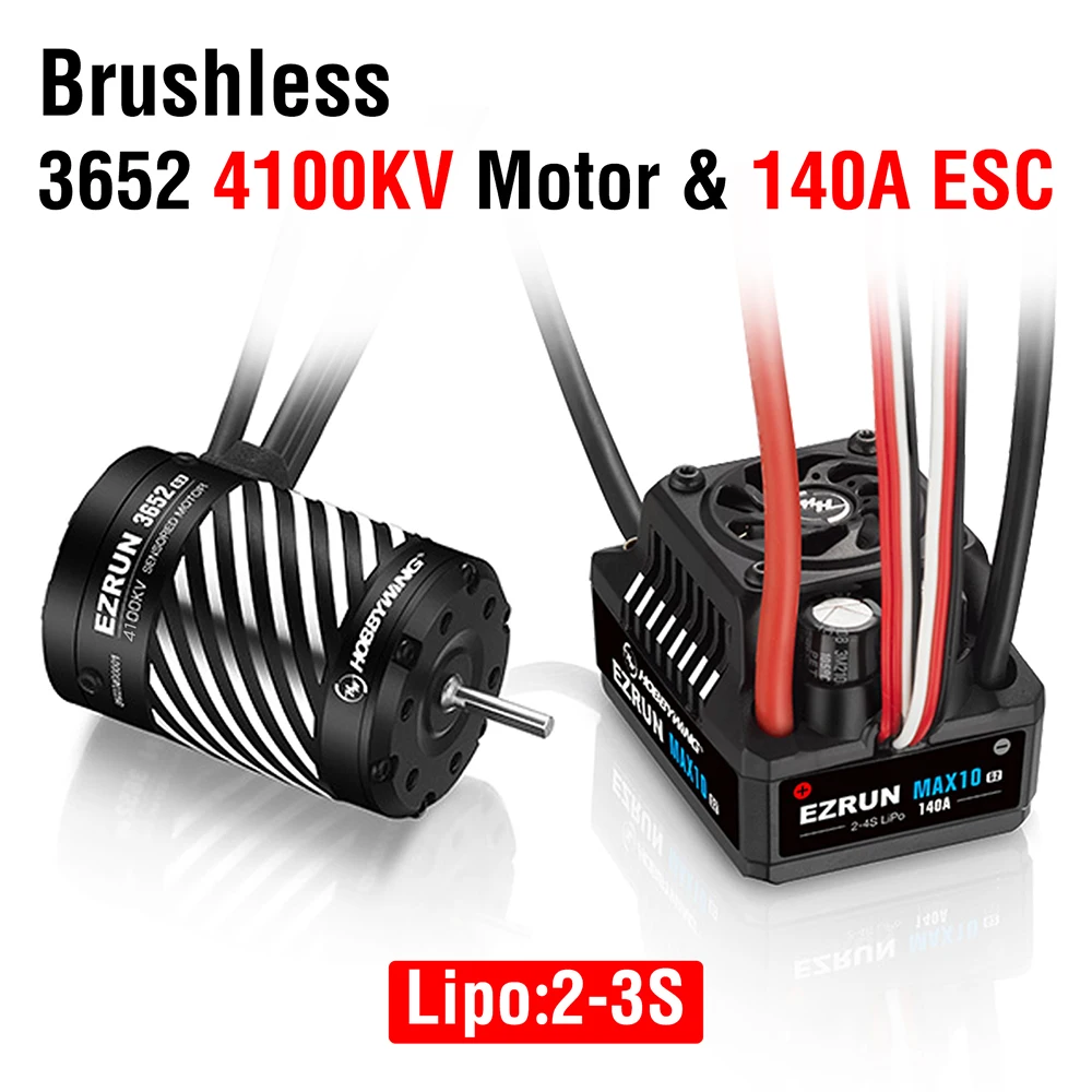 HobbyWing Brushless Motor และ ESC MAX10 G2 80A 140A 3652 3665 G3มอเตอร์สำหรับ1/10 Mobil RC