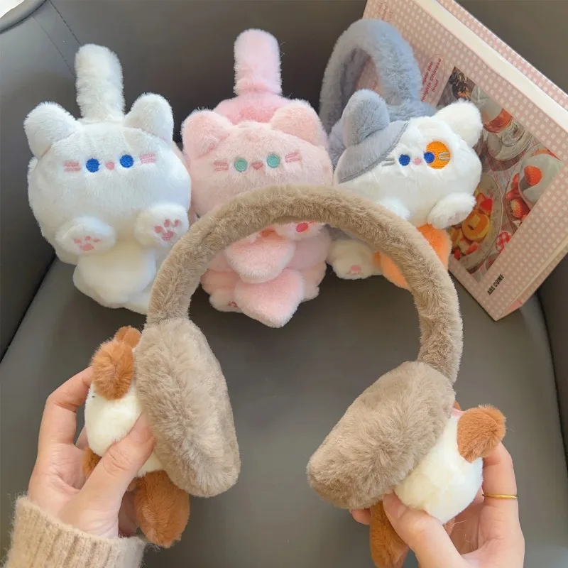 Winter Cartoon Soft Rabbit Winter Warm Earmuffs Girl Plush Thick Ear Cover Ear Protection Antifreeze Warmth Ear Muffs for Women