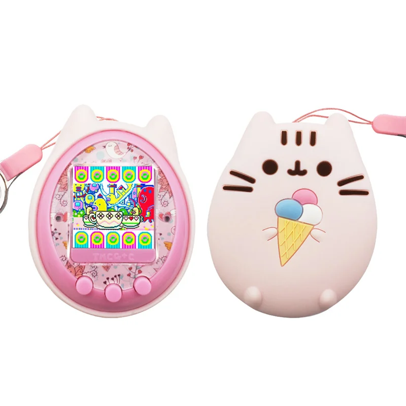 Funda de silicona con cordón para Tamagotchi 4U, cubierta de silicona para máquina de juego de mascotas interactiva Virtual Mix