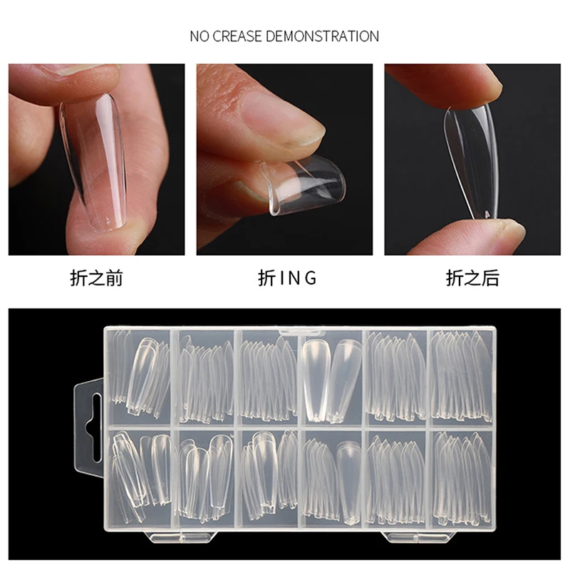 120Pcs Nail False Tips Mold Quick Building Mold Tips Nail Dual Forms Finger Extension Nail Art UV Building UV Gel Tools