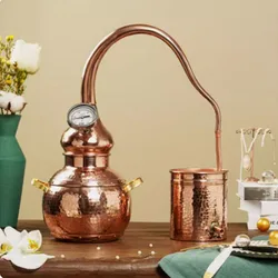 Household 3L Pure Dew Ancient Distillation Machine Distillation Equipment Red Copper Purifier Essential Oil Distiller