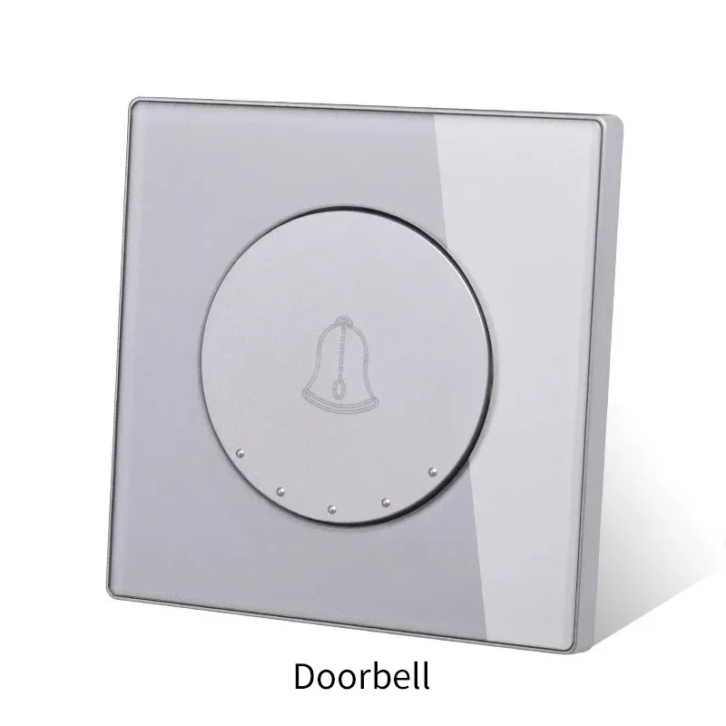 自動リバウンドドアベルスイッチ,EUおよびUKガラスパネル,圧力スイッチ,家庭,オフィス,ヴィラ,ホテル,ヨーロッパ標準,86タイプ,16A