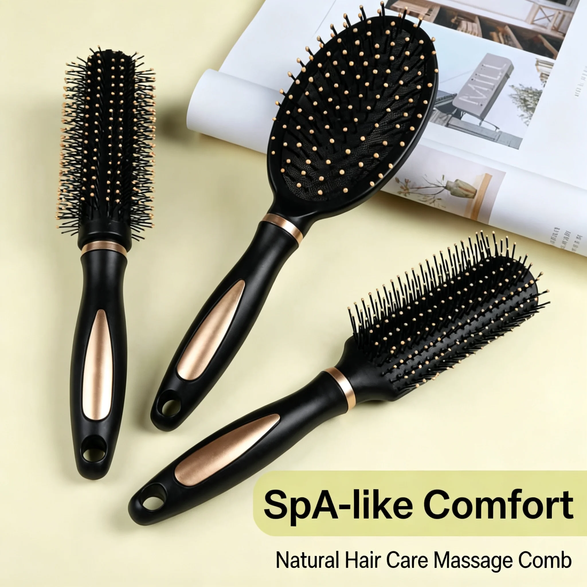 Air-Cushion Massage Curly-Hair Combs for Men And Women Cute Inward-Curl Styling Vent Combs Barrel Rolling Hair Dyeing Tools