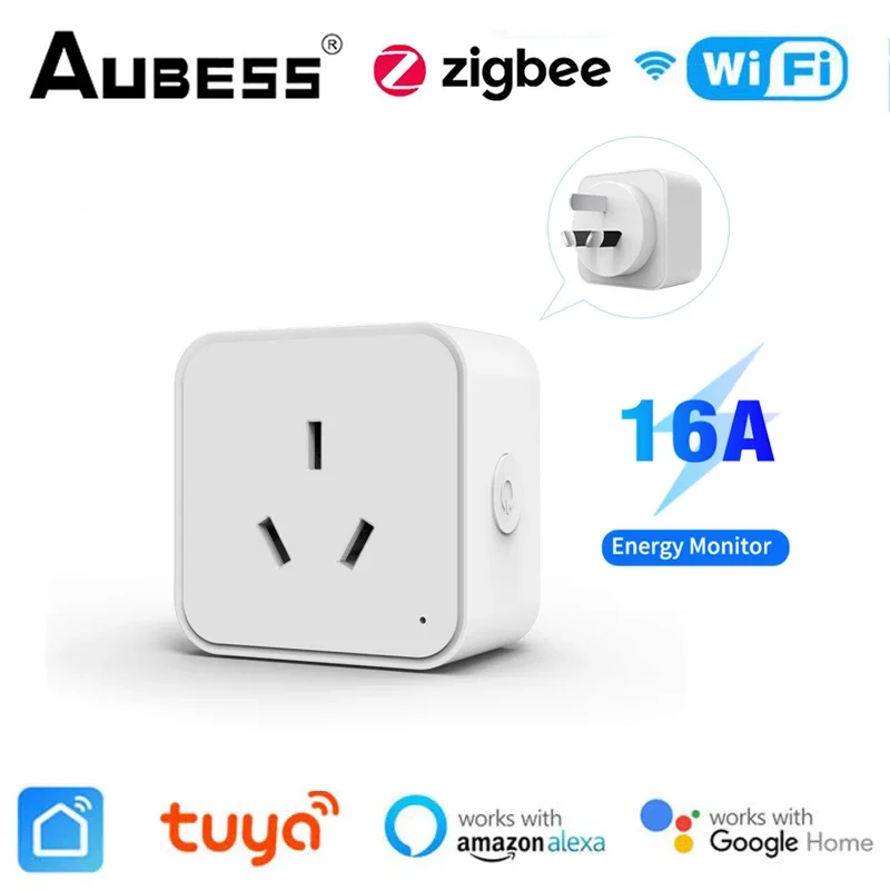 Tuya WiFi / Zigbee Smart Plug 16A AU مقبس ذكي مع مراقبة الطاقة توقيت المقبس التحكم الذكي في الحياة عبر Alexa Google Home