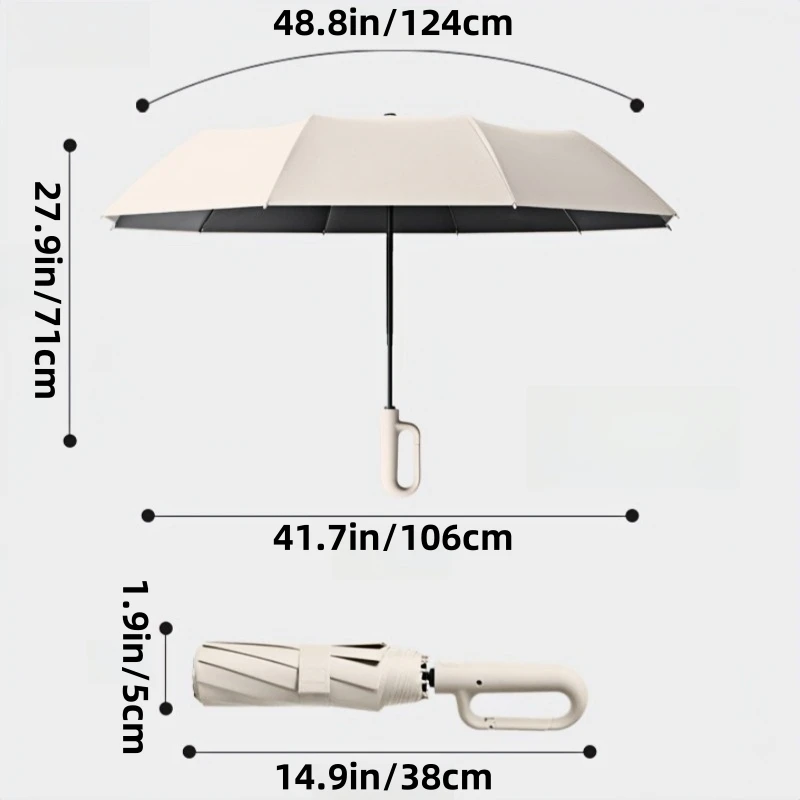 

20 Bones Windproof Strong 105CM Reinforced Automatic Folding Umbrella for Men, Large Buckle Handle Wind and Water Resistant