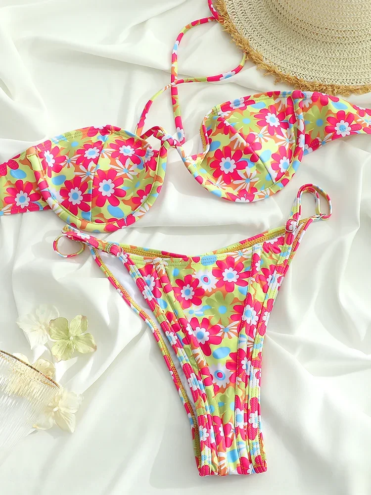 Sexy biquinis bandagem banho push up maiô para mulher 2025 conjunto de biquíni sólido maiô verão biquini tangas beachwear