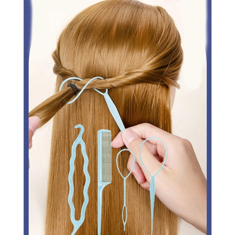ฝรั่งเศสเครื่องมือถักเปียห่วงผมหางม้าเครื่องมือผมผมจัดแต่งทรงผมชุดสำหรับผู้หญิงและสาวDropshipping