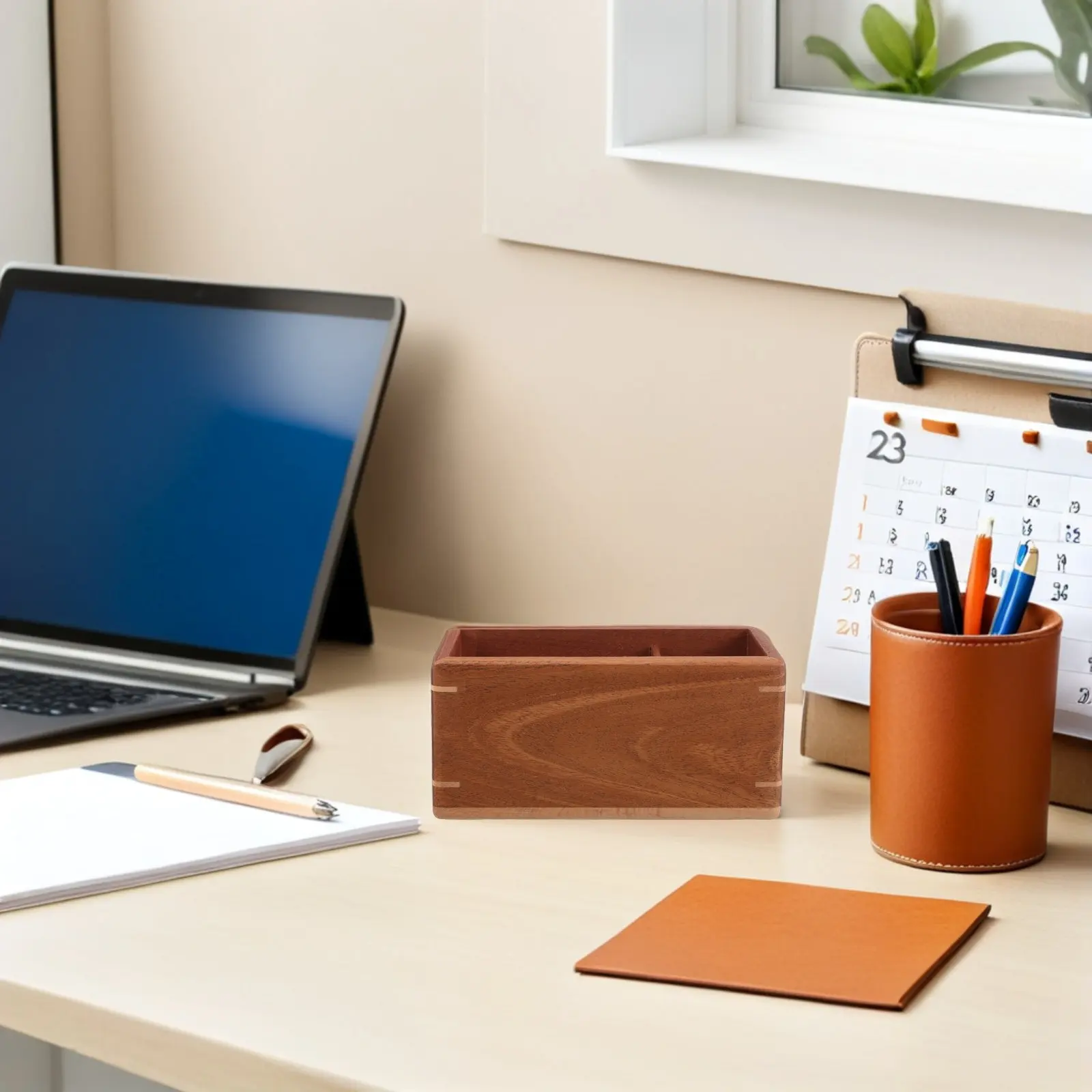 remote-controller-wood-organizer-rustic-2-slot-desk-storage-box-stationery-accessories-cards-rectangular-desktop-file-organizer