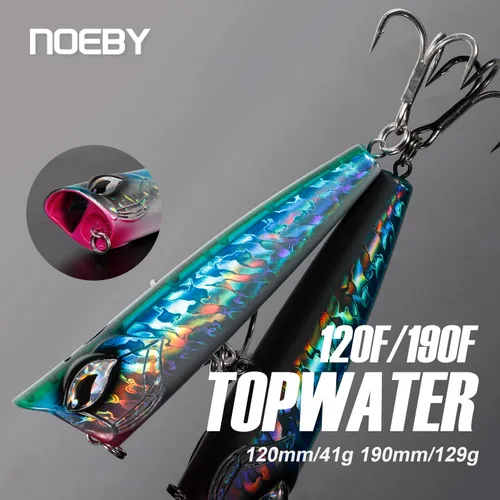 Imagen 1 del producto Señuelo de pesca NOEBY Popper, 12cm, 41g, 15cm, 85g, 19cm, 129g, Wobbler de burbujas Topwater, cebo duro Artificial, gran juego, señuelo de pesca GT