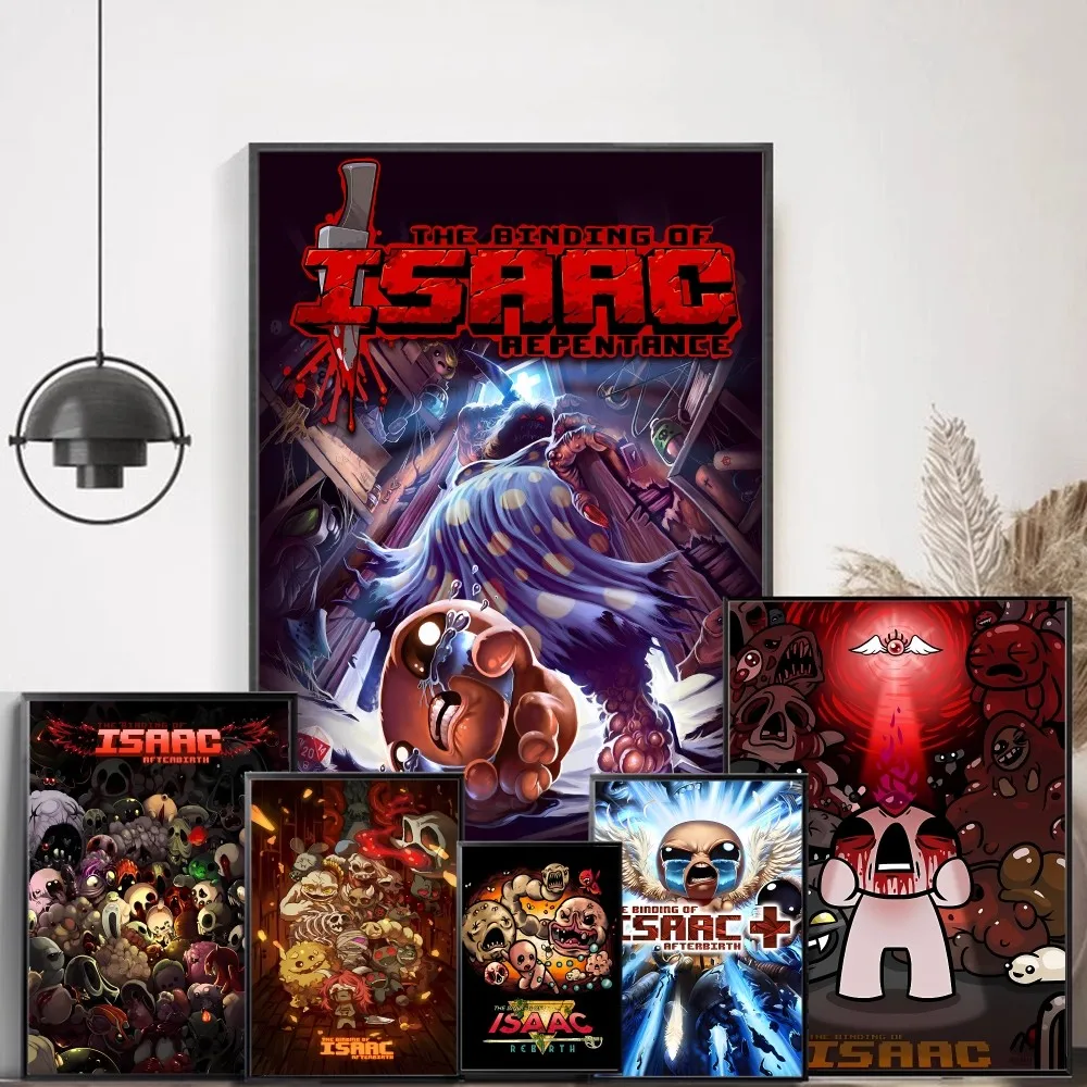 The Binding of Isaac Classic Vintage Posters Waterproof Paper Sticker Coffee House Bar Home Decor