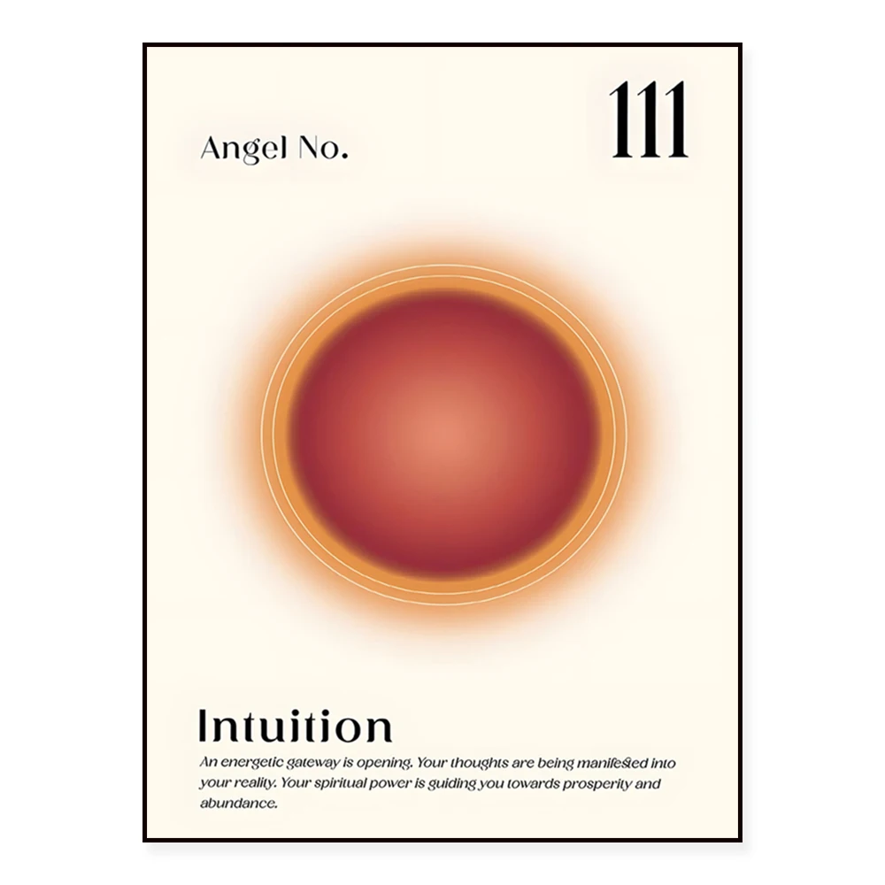 Angel Digital Manifestation Gradient Aesthetic Halo Poster Vibrant Colorful Energy Numerology Spiritual Art Home Decor