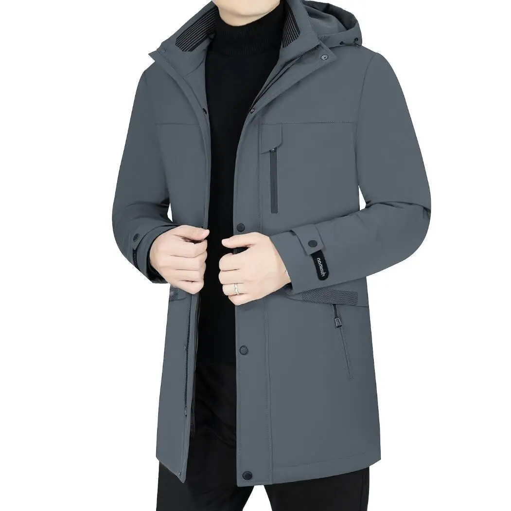 Chaqueta de plumón para hombre de mediana edad, forro de marca de alta calidad, desmontable, abrigo de plumón de pato blanco para invierno, Parkas