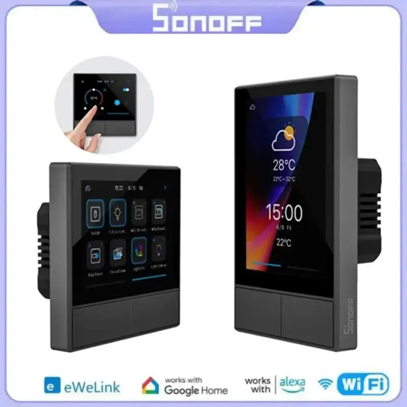 SONOFF NS Panel White Smart Scene Wall Switch EU/ US Wifi Smart Thermostat Display Switch Control Via eWelink Alexa Google Home