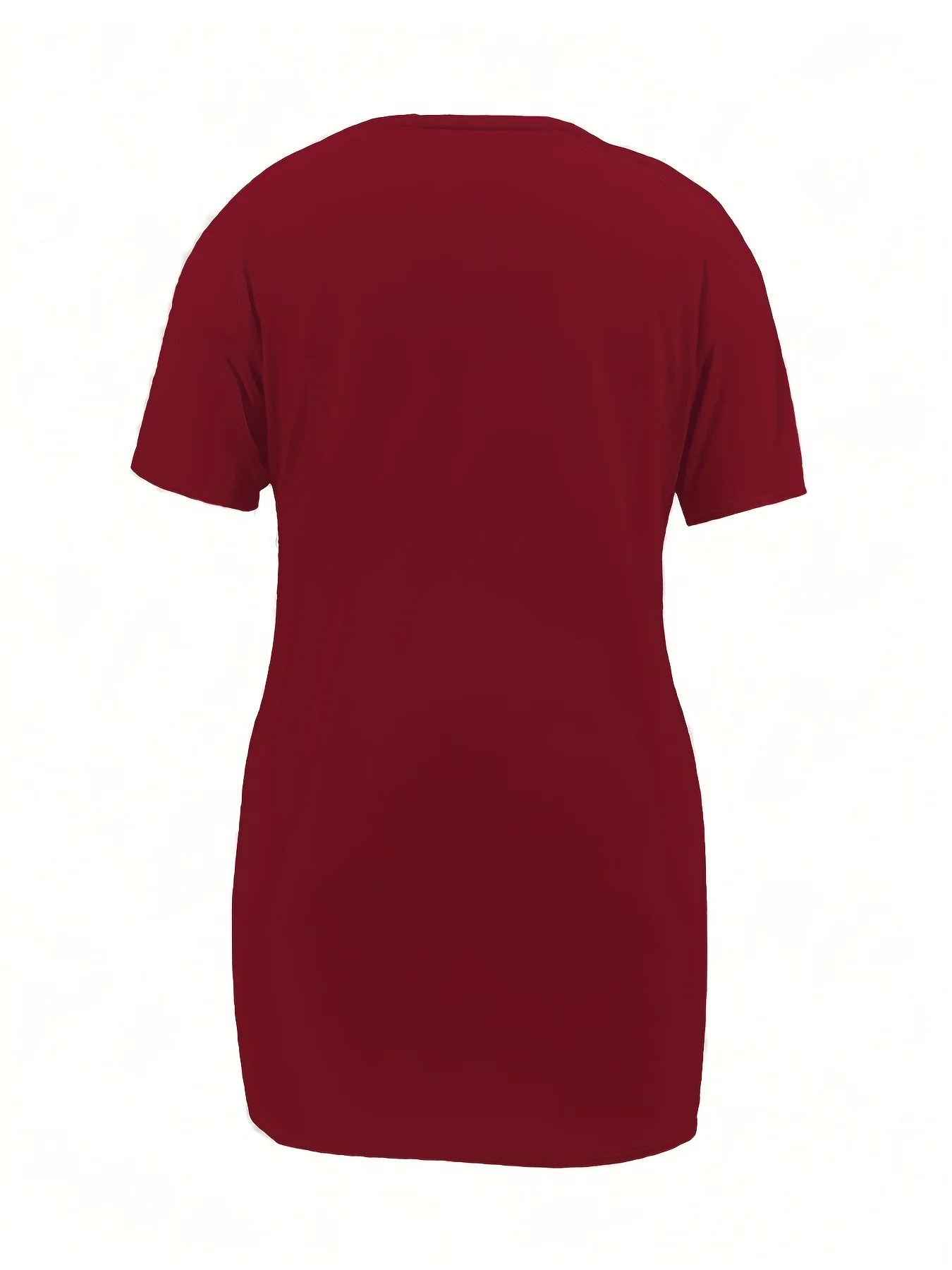 Stilvolles Plus-Size-T-Shirt-Kleid mit Seitenschlitzen für mühelosen Chic-Look – Detail 17