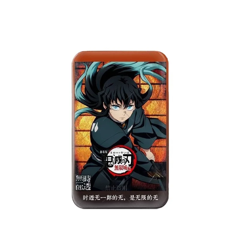 Demon Slayer Fanart Rectangle Holographic Badge Goods Tanjiro Zenitsu Inosuke Muichiro Anime Brooch Pins Collectible Decoration view 2