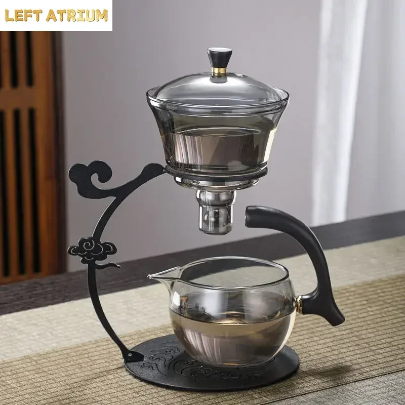 Handmade Iron Glass Tea Set Home Tea Magnet Semi-automatic Tea Machine Office Guest Set