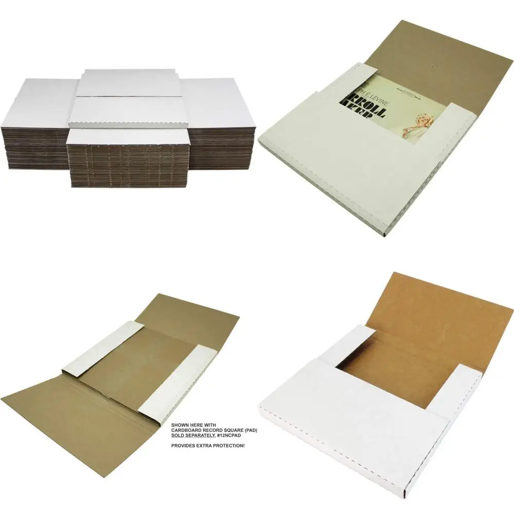 Транспортировочные коробки для виниловых пластинок LP — 100 шт., вмещает 1-3 12, пластинки, регулируемая высота, прочный картон 32 ЭКТ, # 12BC0 Длинный хвост Ke
