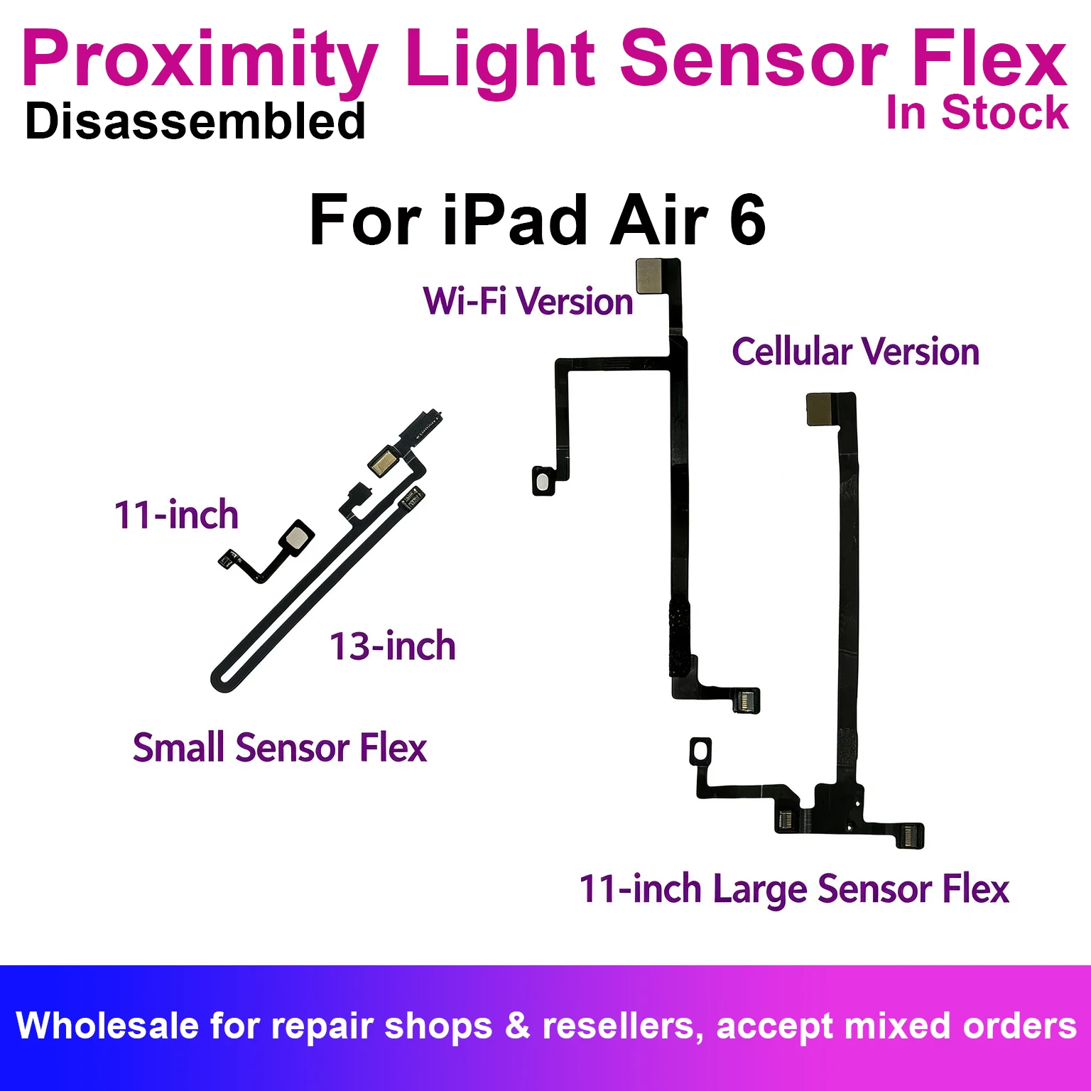 Proximity Ambient Distance Light Sensor Flex Cable For iPad Air 6 11 13 Inch Small Large A2902 A2898 A2903 Wifi Cellular Version